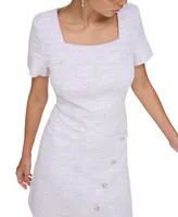 Calvin Klein Petite Tweed Short-Sleeve Sheath Dress