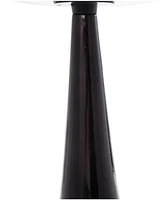 Rosemary Lane Aluminum Geometric Cone Textured Glass Tabletop Accent Table - Black