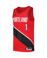 Men's Jordan Anfernee Simons Red Portland Trail Blazers Swingman Player Jersey - Statement Edition