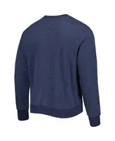 Men's '47 Brand Heather Navy Distressed Houston Texans Bypass Tribeca Pullover Sweatshirt