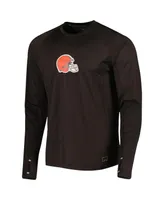 Men's Msx by Michael Strahan Brown Cleveland Browns Interval Long Sleeve Raglan T-shirt