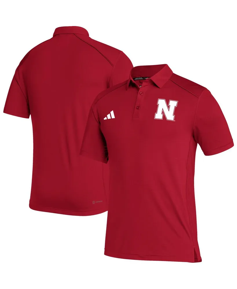 Men's adidas Scarlet Nebraska Huskers Strategy Aeroready Polo Shirt