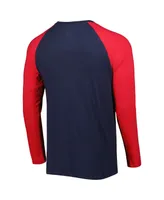 Men's New Era Navy Houston Texans Current Raglan Long Sleeve T-shirt