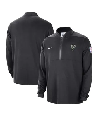 Men's Nike Black Milwaukee Bucks 2023/24 Authentic Performance Half-Zip Jacket