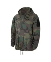 Men's Nike Camo Georgia Bulldogs Military-Inspired Pack Lightweight Hoodie Performance Full-Snap Jacket