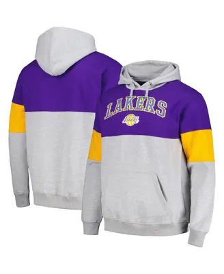 Men's Fanatics Purple Los Angeles Lakers Contrast Pieced Pullover Hoodie