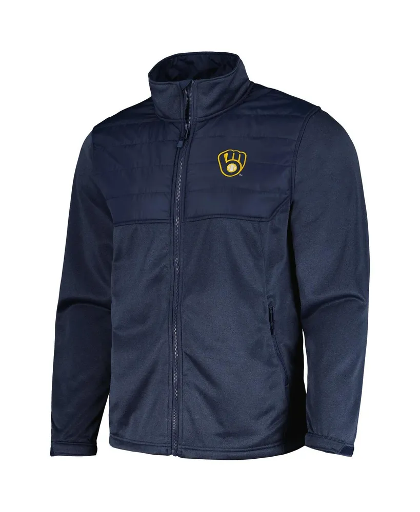 Men's Dunbrooke Heather Navy Milwaukee Brewers Explorer Full-Zip Jacket