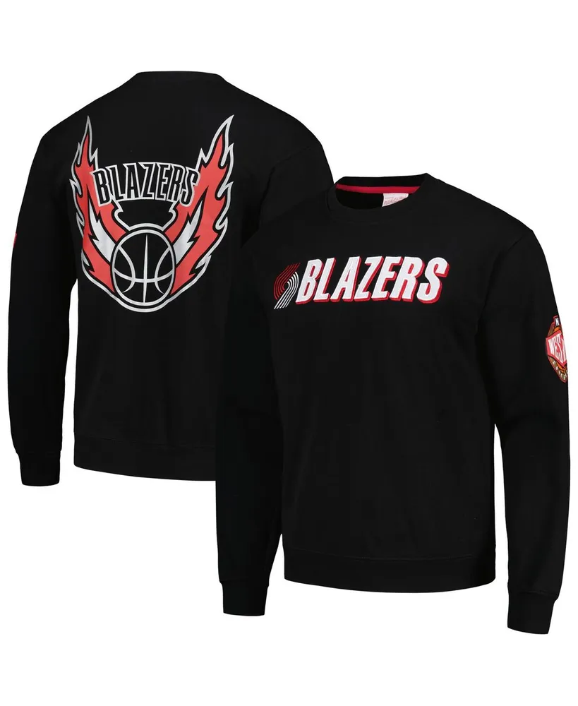 Men's Mitchell & Ness Black Portland Trail Blazers Hardwood Classics There and Back Pullover Sweatshirt