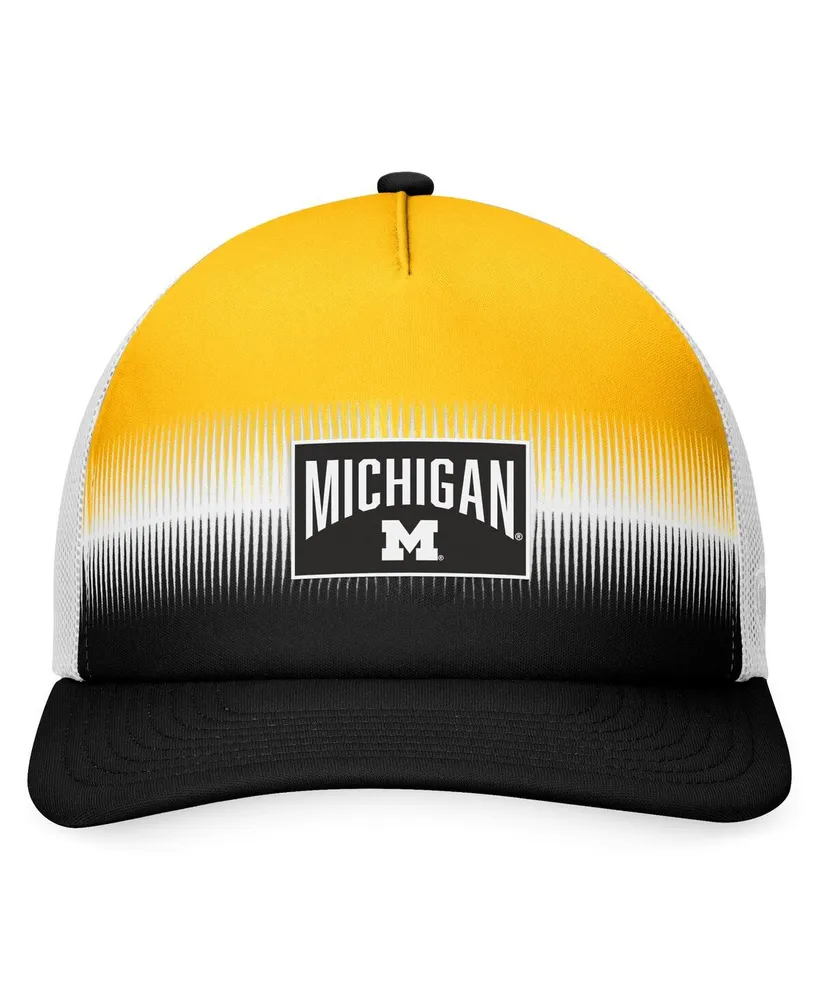 Men's Top of the World Navy, Maize Michigan Wolverines Daybreak Foam Trucker Adjustable Hat