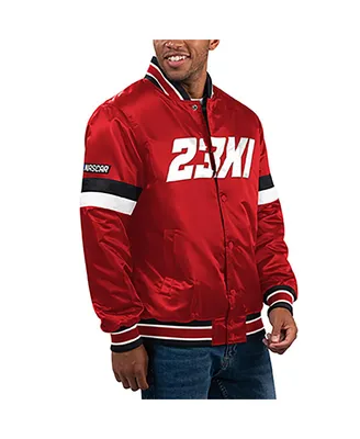 Men's Starter Red Bubba Wallace Home Game Full-Snap Varsity Jacket