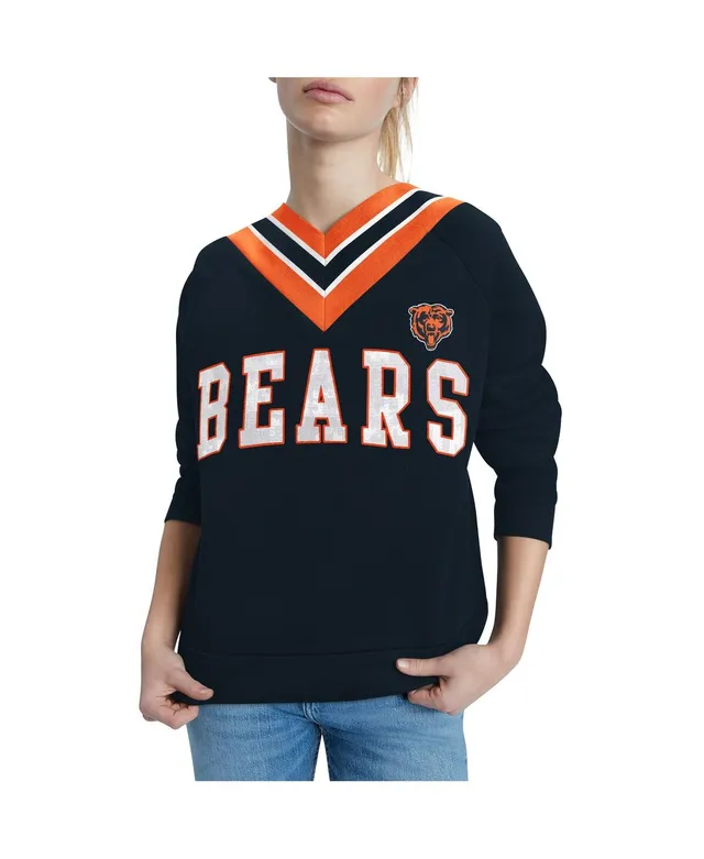 Tommy Hilfiger Women's Tommy Hilfiger Navy Chicago Bears Heidi V-Neck  Pullover Sweatshirt