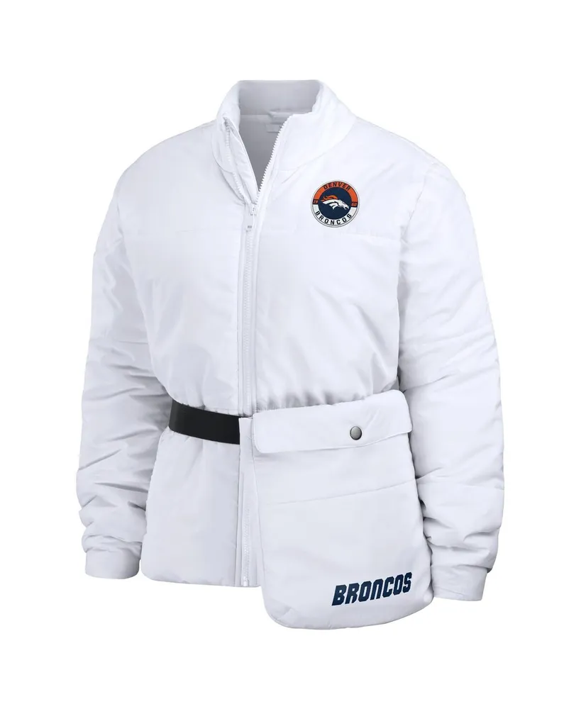 Women's Wear by Erin Andrews White Denver Broncos Packaway Full-Zip Puffer Jacket