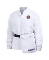 Women's Wear by Erin Andrews White Minnesota Vikings Packaway Full-Zip Puffer Jacket