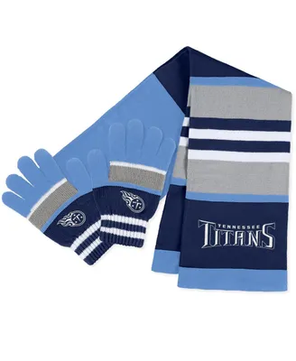 Women's Wear by Erin Andrews Tennessee Titans Stripe Glove and Scarf Set