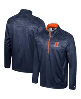 Men's Colosseum Navy Illinois Fighting Illini The Machine Half-Zip Jacket