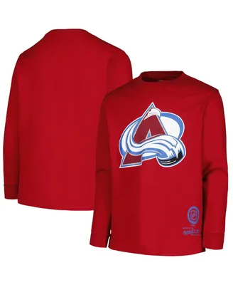 Big Boys Mitchell & Ness Garnet Colorado Avalanche Throwback Logo Long Sleeve T-shirt