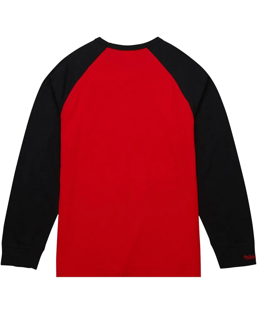 Men's Mitchell & Ness Red Louisville Cardinals Legendary Slub Raglan Long Sleeve T-shirt