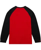 Men's Mitchell & Ness Red Louisville Cardinals Legendary Slub Raglan Long Sleeve T-shirt