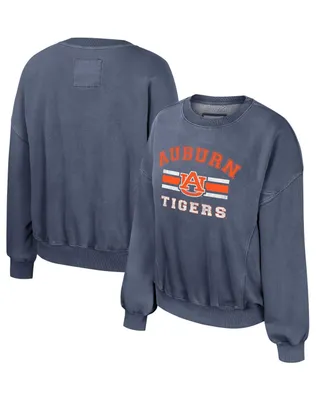 Women's Colosseum Navy Auburn Tigers Audrey Washed Pullover Sweatshirt