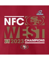 Men's Fanatics Scarlet San Francisco 49ers 2023 Nfc West Division Champions Conquer T-shirt