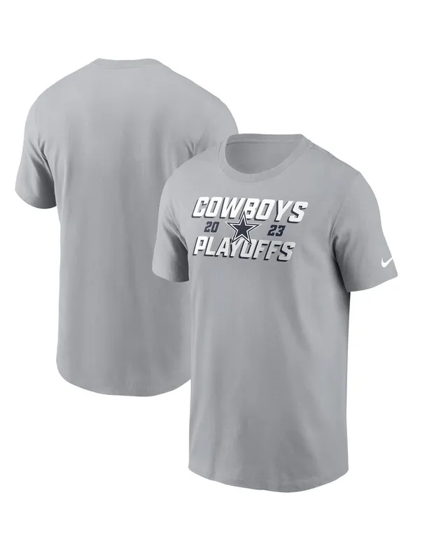 Nike Men's Nike Gray Dallas Cowboys 2023 Nfl Playoffs Iconic T-shirt