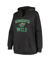 Women's Profile Heather Charcoal Minnesota Wild Plus Arch Over Logo Pullover Hoodie