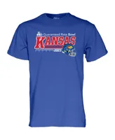 Men's and Women's Blue 84 Royal Kansas Jayhawks 2023 Guaranteed Rate Bowl T-shirt