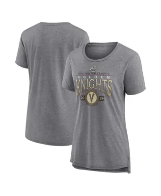 Women's Fanatics Heather Gray Vegas Golden Knights 2024 Nhl Winter Classic Distressed Tri-Blend T-shirt
