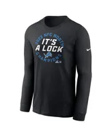 Men's Nike Black Detroit Lions 2023 Nfc North Division Champions Locker Room Trophy Collection Long Sleeve T-shirt