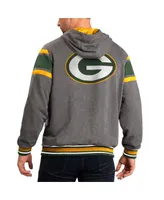Men's G-iii Sports by Carl Banks Green, Gray Green Bay Packers Extreme Full Back Reversible Hoodie Full-Zip Jacket