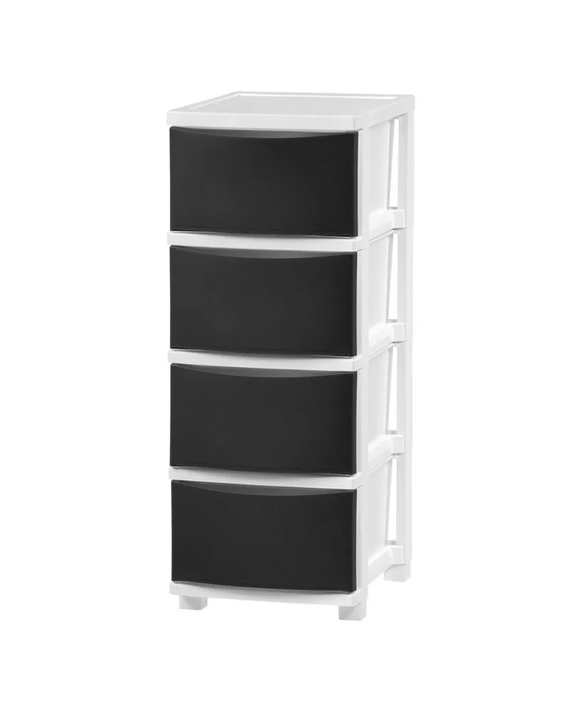 Iris Usa 4 Slim Plastic Drawer Storage with Casters