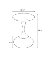 Manhattan Comfort Patching 15.75" Wide Stainless Steel Gold-Tone Tabletop End Table