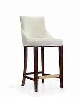 Manhattan Comfort Shubert Leatherette Upholstered Beech Wood Barstool