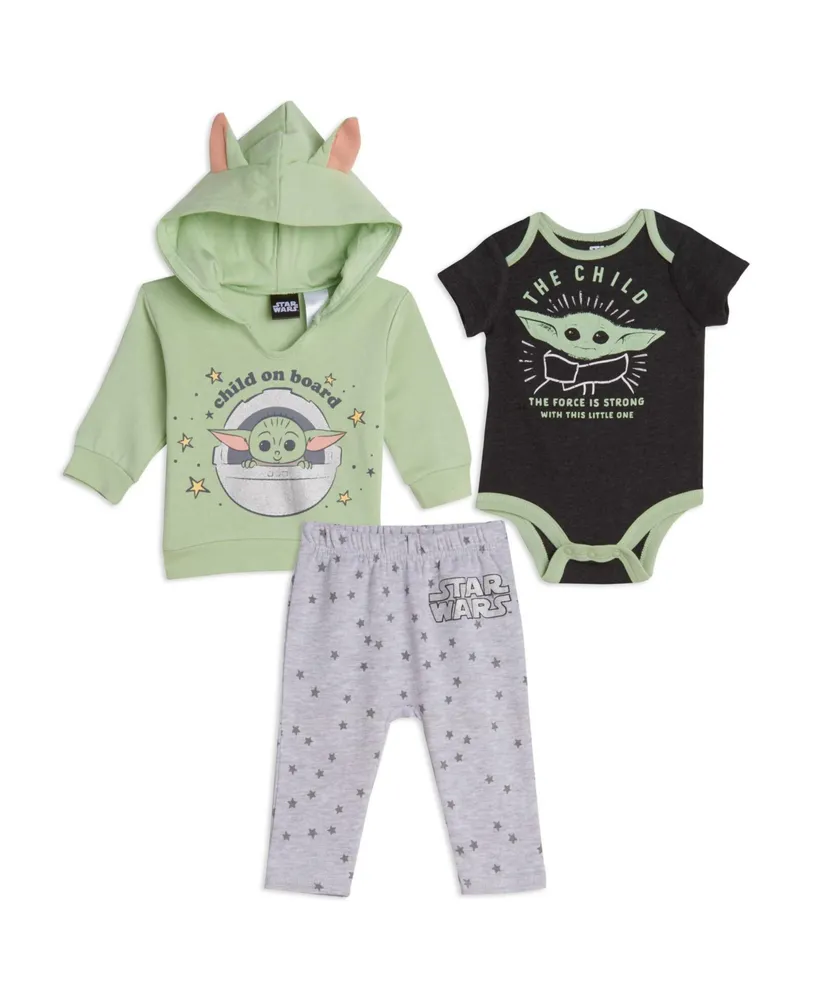 Star Wars Mandalorian The Infant Boys 3 Piece Layette Set: Hoodie Bodysuit Pants