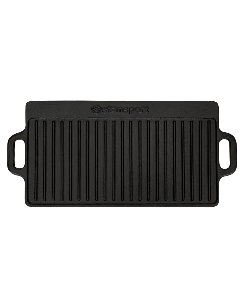 Stan sport Pre-Seasoned Cast Iron Griddle with Reversible Cooking Surface