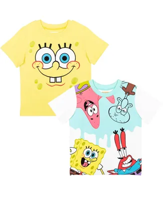 SpongeBob Square Pants Boys 2 Pack Graphic T-Shirts Toddler| Child