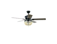 52 Inch Retro Ceiling Fan Light with Reversible Blades Remote Control