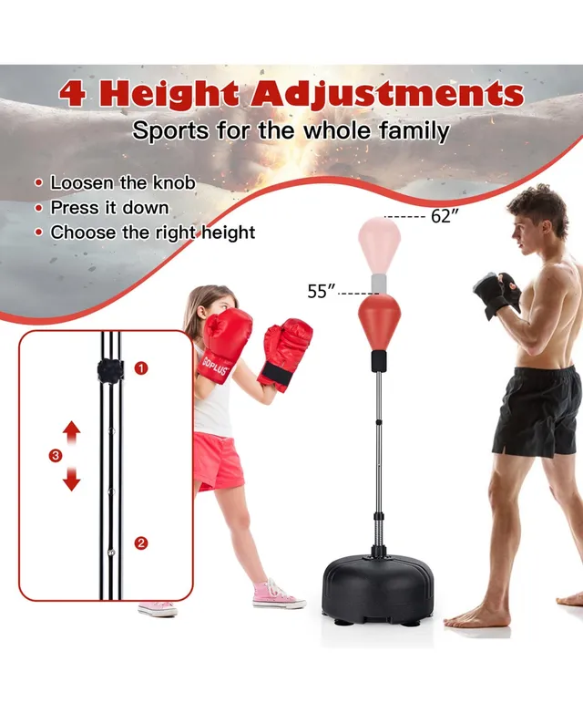 Soozier Punching Bag Free Standing w/Boxing Gloves Height