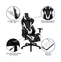 Z300 Gaming Racing Office Ergonomic Pc Chair With Reclining Back And Footrest