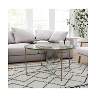 Fairdale Coffee Table With Round Cross Brace Frame