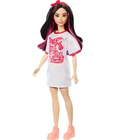 Barbie Fashionistas Doll 214, Black Wavy Hair with Twist 'N' Turn Dress and Accessories, 65th Anniversary