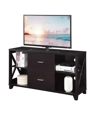 Convenience Concepts 55 in. Oxford Deluxe 2 Drawer Tv Stand with Shelves for TVs Up