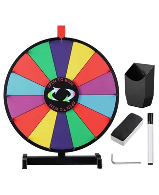 WinSpin 18" Color Dry Erase Prize Wheel Tabletop Fortune Spinning Game Carnival 14 Slot