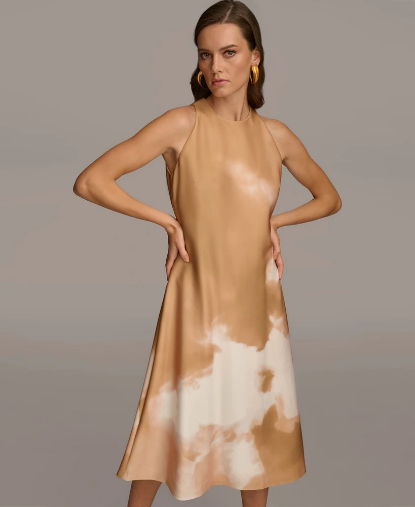 Donna Karan Women's Halter-Neck Sleeveless Midi Dress