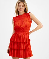 Lucy Paris Women's Tory Pleated Ruffled Dress