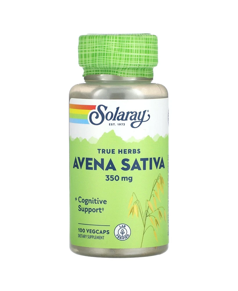 Solaray True Herbs Avena Sativa 350 mg - 100 Veg caps (350 mg per Capsule) - Assorted Pre