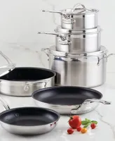 Hestan ProBond Clad Stainless Steel with Titum Nonstick 10-Piece Cookware Set