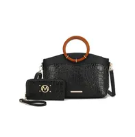 Mkf Collection Phoebe Crocodile-Embossed Tote with Wristlet Wallet Bag by Mia K