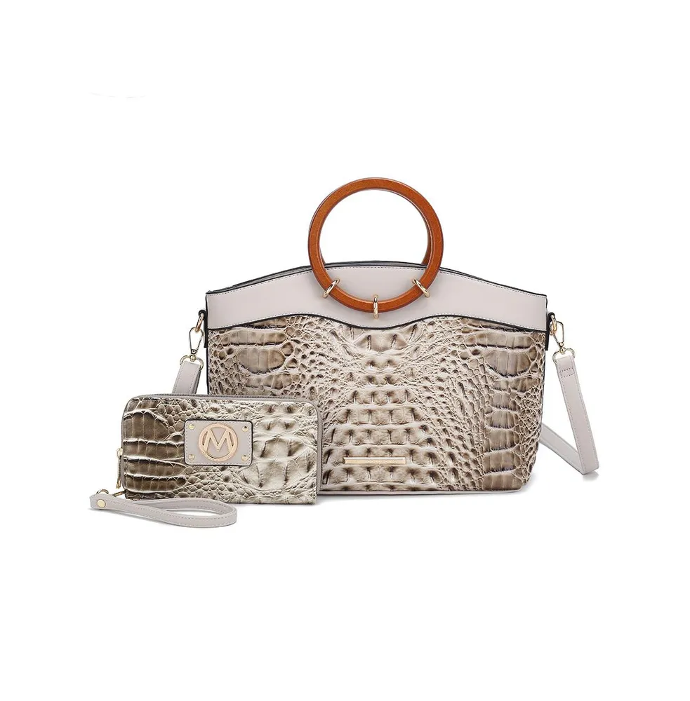 Mkf Collection Phoebe Crocodile-Embossed Tote with Wristlet Wallet Bag by Mia K