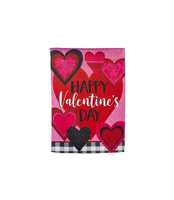 Evergreen Patterned Valentine Hearts Garden Suede Flag 12.5 x 18 Inches Indoor Outdoor Decor